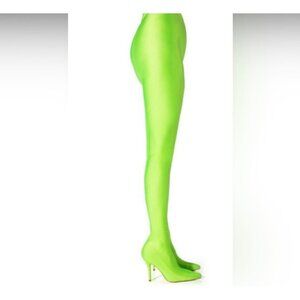 Azalea Wang Taytay Lime Green Heeled Pantaboots US Size 8.5